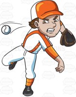 A baseball player pitching a ball
